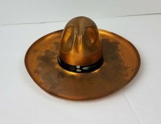 Vintage Copper Ten Gallon Hat Large Brim Ashtray