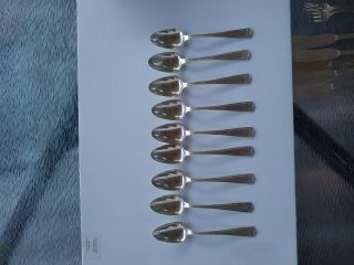 9 Gorham Etruscan Pat.  1913 Sterling Silver Spoons With No Monogram