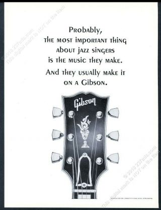 1964 Gibson Guitar Headstock Photo Vintage Print Ad