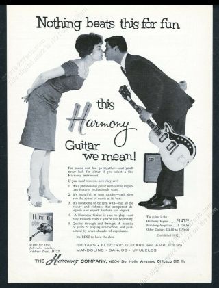 1962 Harmony Jupiter Guitar & Amp Photo Vintage Print Ad