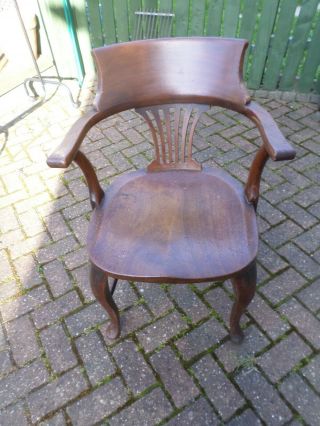 Antique Victorian Solid Mahogany Office Chair Desk Chair