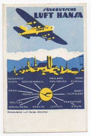 Vintage Postcard - Deutsche Lufthansa