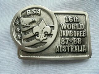 Vintage Boy Scout Bsa 16th World Jamboree 1987 - 1988 Australia Belt Buckle