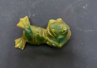 Duncan Ceramic Laid Back Frog Figurine Vtg 1975 Figure 2.  75 "