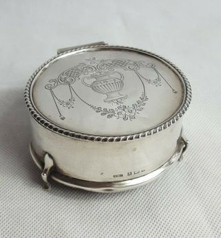 Antique Solid Hallmarked Silver Jewellery Box
