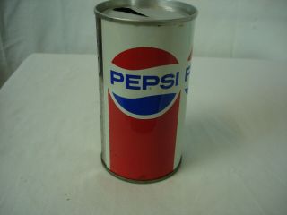 Vintage Pepsi Cola Soda Pop Can Crimped Steel Quincy,  Il.