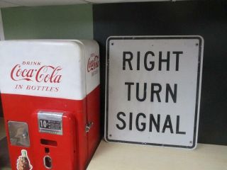 Extra Large Right Turn Signal Sign Vintage Metal 36 " X30 " Old Traffic Sign