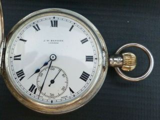 Antique J.  W.  Benson 15 Jewels Sterling Silver Pocket Watch