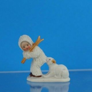 Antique German Snow Baby Snowbaby Bisque Baby With Skies And Dog