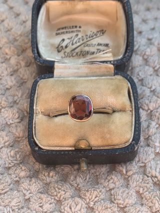 Antique Art Deco 9ct Gold Garnet Ring