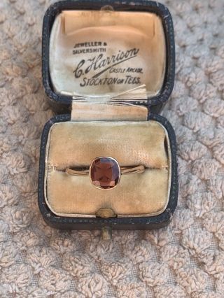 Antique Art Deco 9ct Gold Garnet Ring 2