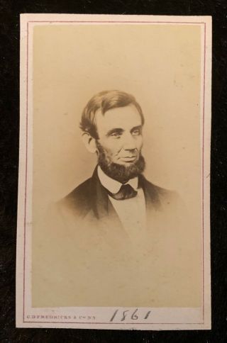 Antique Cdv Photo Card Civil War President Abraham Lincoln 26