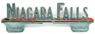 Vintage Niagara Falls Cast Metal License Plate Topper