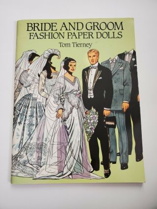 Bride And Groom Fashion Paper Dolls Vintage Paperback 1990 Book By Tom Tierney