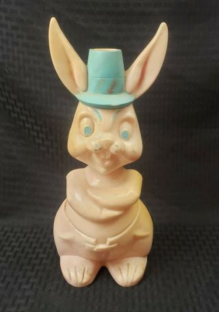 Vintage Easter Bunny Blow Mold 12 " Rare Happy Bunny