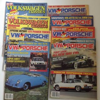Vintage 1984 (6) Vw & Porsche Magazines,  (2) Volkswagen Classics Magazines