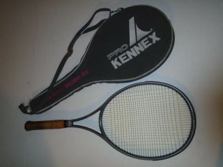 Vintage Pro Kennex Graphite Micro Oversize Tennis Racquet With Case.  4 1/2.  Vg.