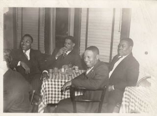 Vintage Black Americana Photo Dapper Well Dressed African American Men At Table