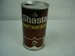 Vintage Shasta Draft Root Beer Soda Pop Can Crimped Steel Hayward,  Calif.