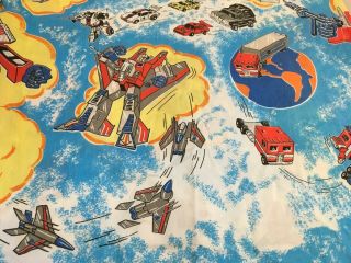 Vintage 1984 Hasbro Transformers Twin Bed Flat Sheet Or Fabric Optimus Prime