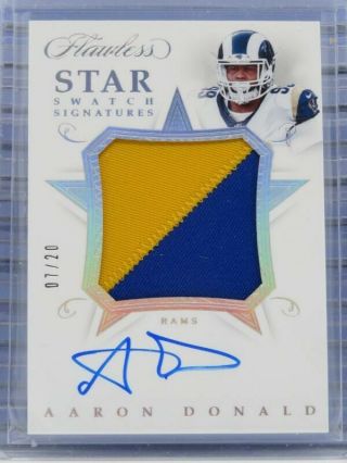 2018 Flawless Aaron Donald Star Swatch Signatures Patch Auto Autograph /20 K35