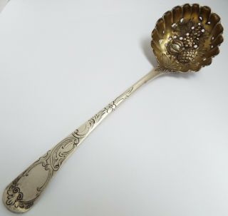 Lovely Large English Antique Georgian 1795 Solid Silver Berry Sugar Sifter Spoon