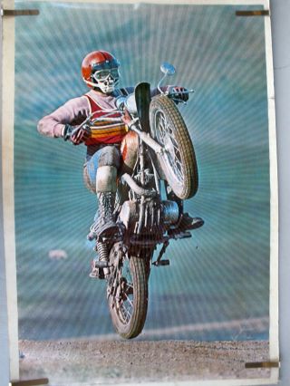 Very Rare Yamaha Motocross Dirt Bike 1973 Vintage Motorcycle Poster