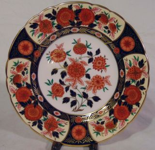 English Royal Crown Derby Porcelain Imari Plate 8 1/2 " Antique Chrysanthemum