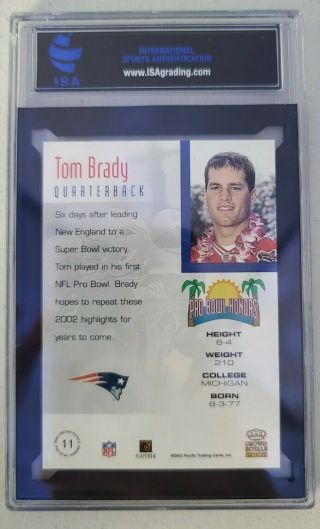 2002 Pacific Crown Royale Pro Bowl Honors Tom Brady 11 10 2