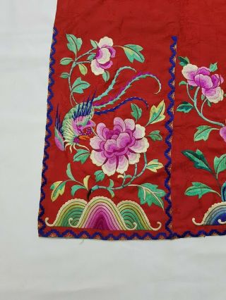 Antique Chinese Hand Embroidery Skirt Panel 2