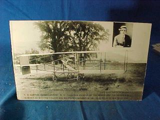 1909 Rppc Aviation History Postcard W Glenn Curtiss W Aeroplane