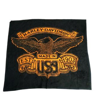 Harley Davidson Eagle Usa Eagle Wings Fleece Throw Blanket 52 X 58” Orange Black
