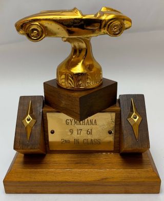 Vtg 1961 Gymkhana 2nd In Class 9 - 17 - 61 Motorsports Right Hand Auto Racing Trophy