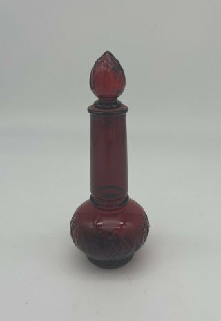Vintage Avon Ruby Red Candle Shaped Perfume Bottle 3oz.  Empty