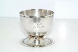 Early English Hallmarked Sterling Silver Hammered Cup Chalice Goblet