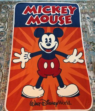 Vintage Walt Disney Parks Mickey Mouse Throw / Blanket/ Beach Towel 38x60