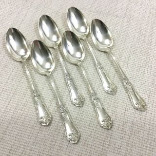 Boulenger Antique French Teaspoons Silver Plate Spoons Set Louis Xiv Rocaille