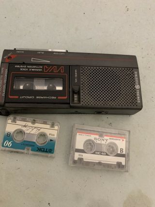Vintage GE General Electric VVA Micro - cassette Recorder model 3 - 5326A - 3