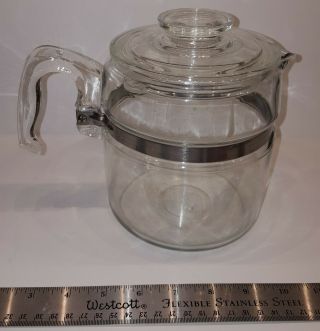 Vintage Pyrex Clear 6 Cup Coffee Pot 7756 B Vgc