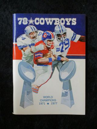 Vintage 1978 Dallas Cowboys Press Media Guide White & Martin Cover 1403