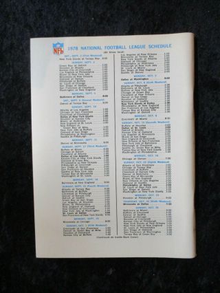 Vintage 1978 Dallas Cowboys Press Media Guide White & Martin Cover 1403 2