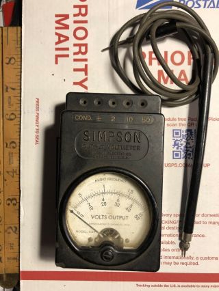 Vintage Simpson 427 Output Voltmeter Audio Frequency Usa