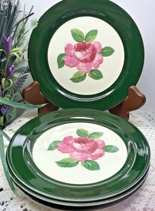 Vintage Taylor Smith Taylor 4 Bread And Butter Dessert Plates 8522 Pink Roses