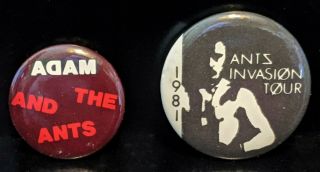 Vintage Adam And The Ants Pins Buttons Pair 1980 