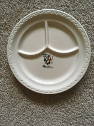 Vintage Chicken In The Rough Restaurant Divided 9 - 1/2” Grill Plate Syracuse
