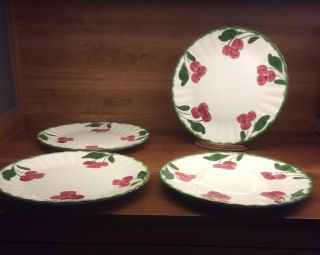 Vintage Blue Ridge Southern Pottery Dinner Plates (4),  Euc