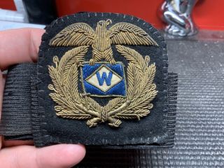 “w” Ship Line Company Captains Patch Vintage Very Old Rare Capatains Patch.