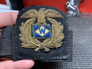 “W” Ship Line Company Captains Patch Vintage Very Old Rare Capatains Patch. 2