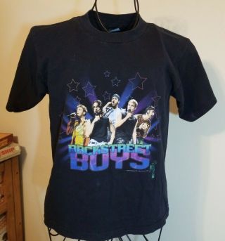 Vintage 2001 Backstreet Boys Bsb Black & Blue Concert Tour Tee T - Shirt Sz Med