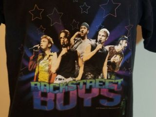 Vintage 2001 Backstreet Boys BSB Black & Blue Concert Tour Tee T - shirt Sz Med 2